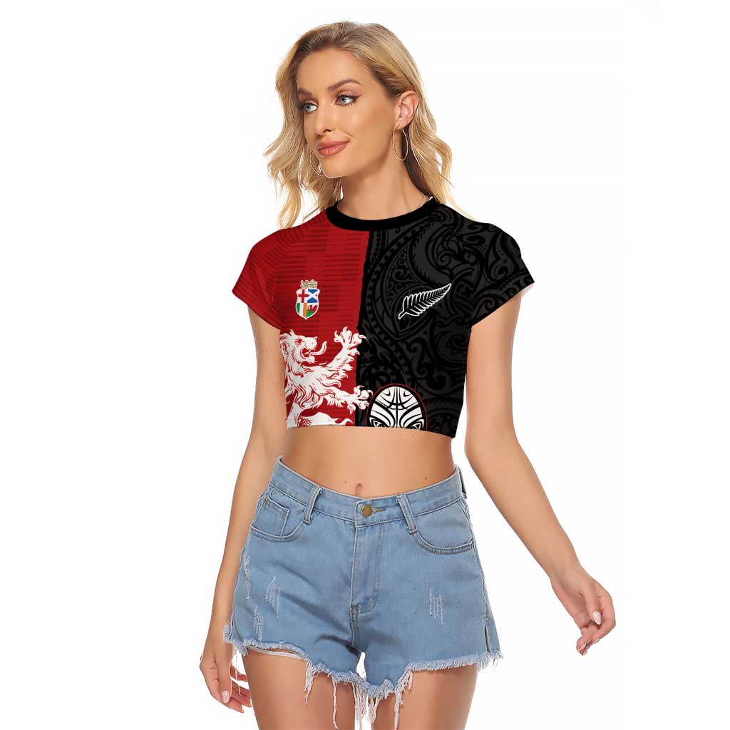 Custom British Lions New Zealand Raglan Cropped T Shirt Unique Style - Wonder Print Shop