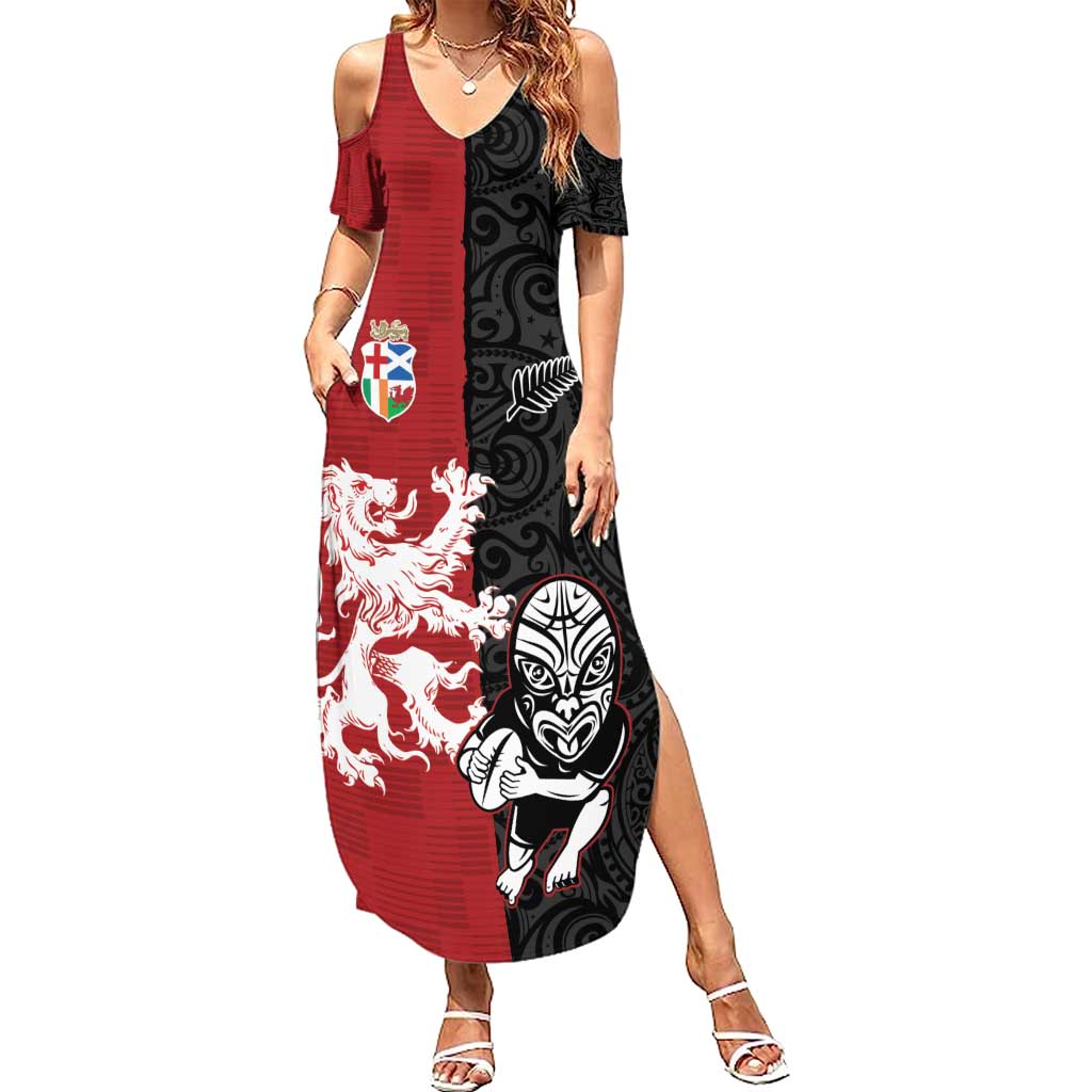 Custom British Lions New Zealand Summer Maxi Dress Unique Style - Wonder Print Shop