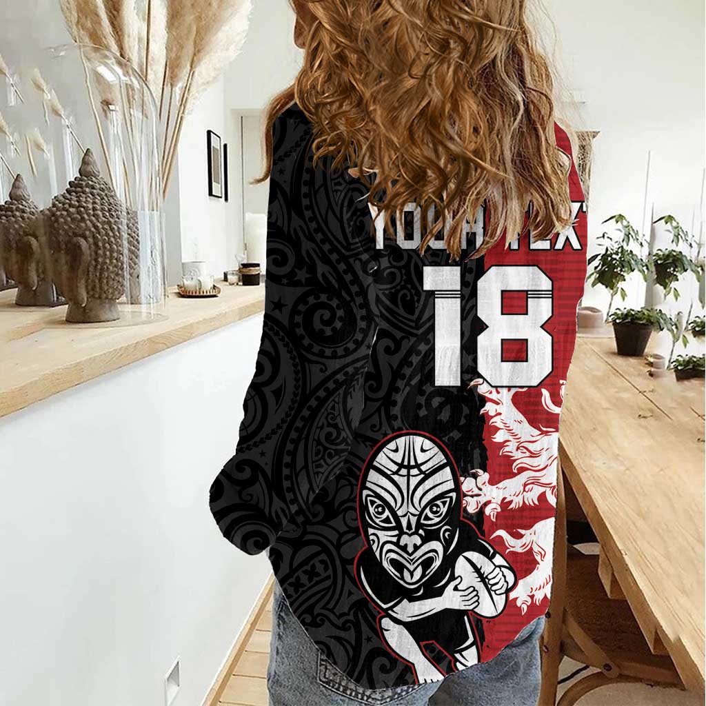 Custom British Lions New Zealand Women Casual Shirt Unique Style - Wonder Print Shop