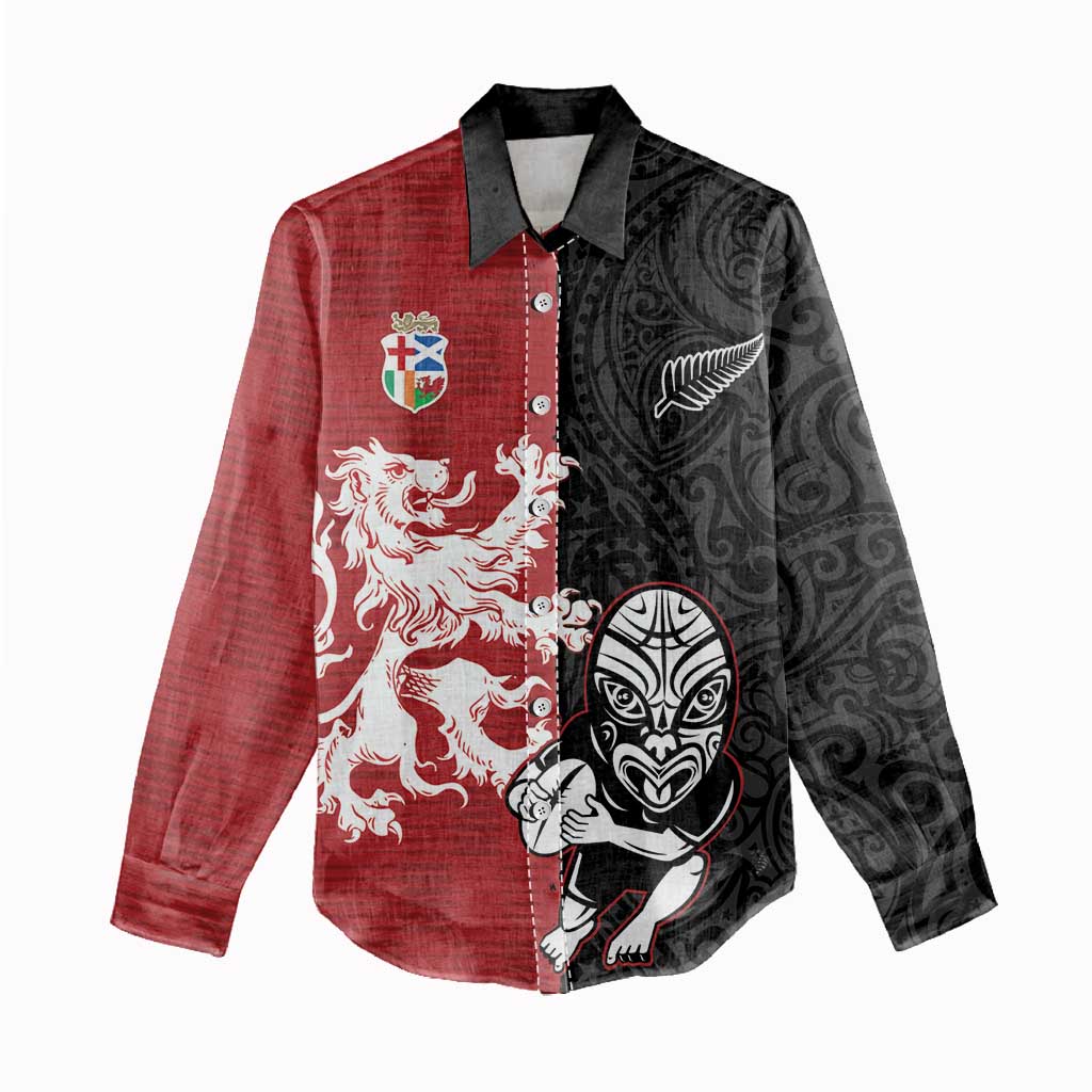Custom British Lions New Zealand Women Casual Shirt Unique Style - Wonder Print Shop