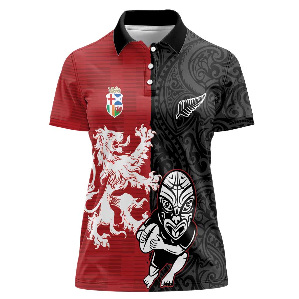 Custom British Lions New Zealand Women Polo Shirt Unique Style - Wonder Print Shop