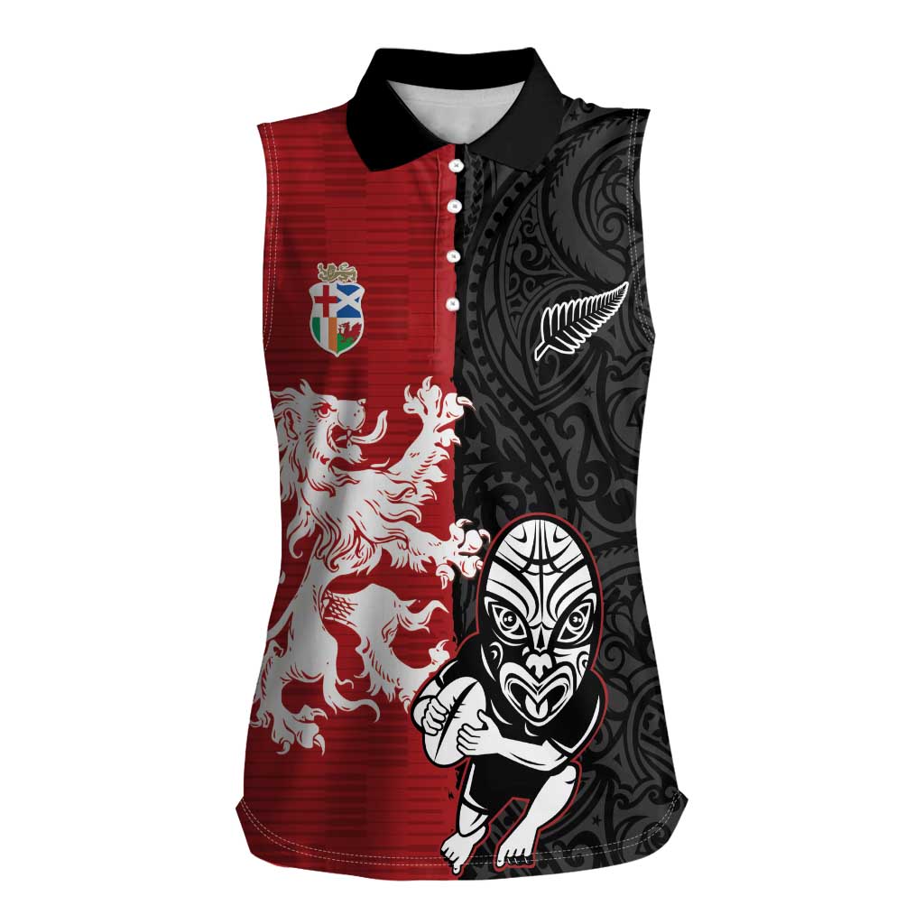 Custom British Lions New Zealand Women Sleeveless Polo Shirt Unique Style - Wonder Print Shop