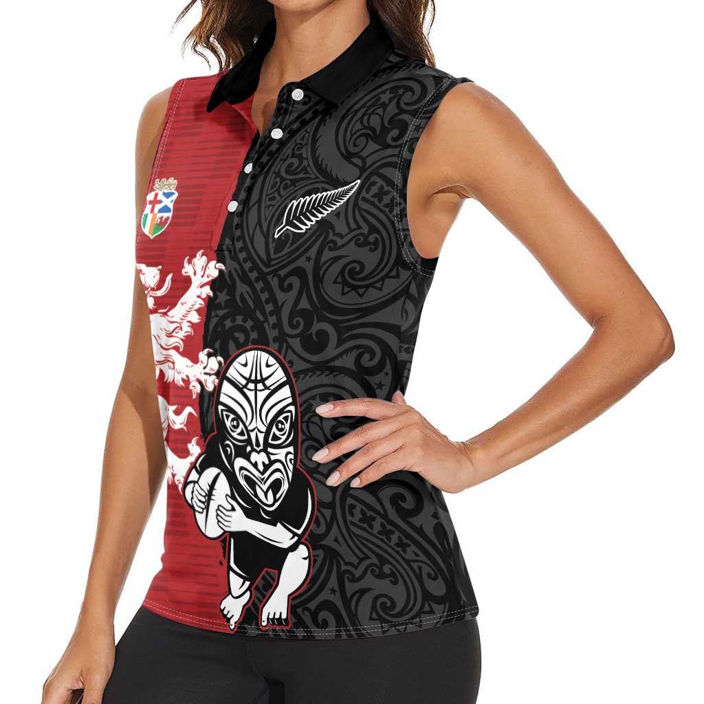 Custom British Lions New Zealand Women Sleeveless Polo Shirt Unique Style - Wonder Print Shop
