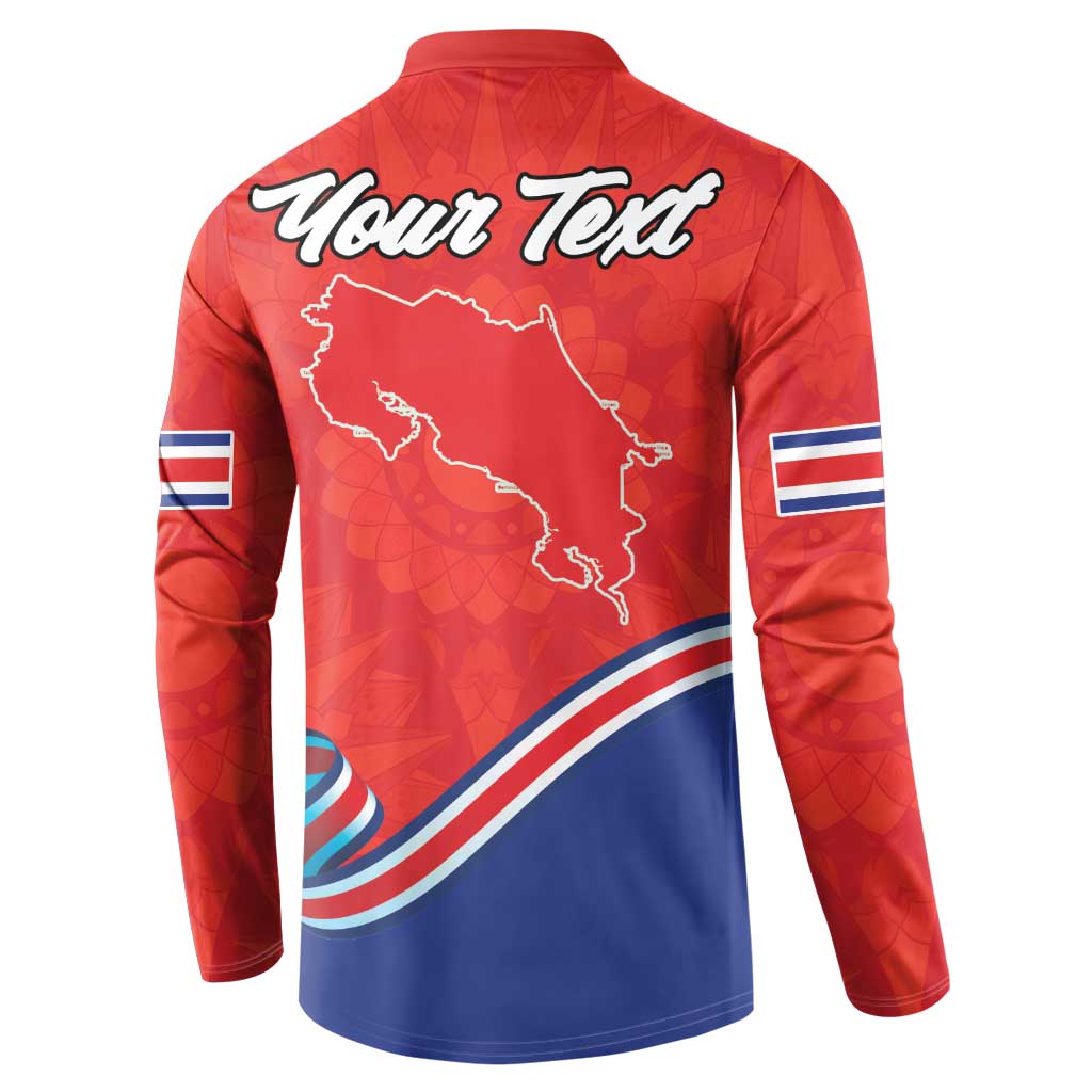 Personalized Costa Rica Independence Day Since 1821 Button Sweatshirt Folk Dancer with Folk Art Pattern - Wonder Print Shop