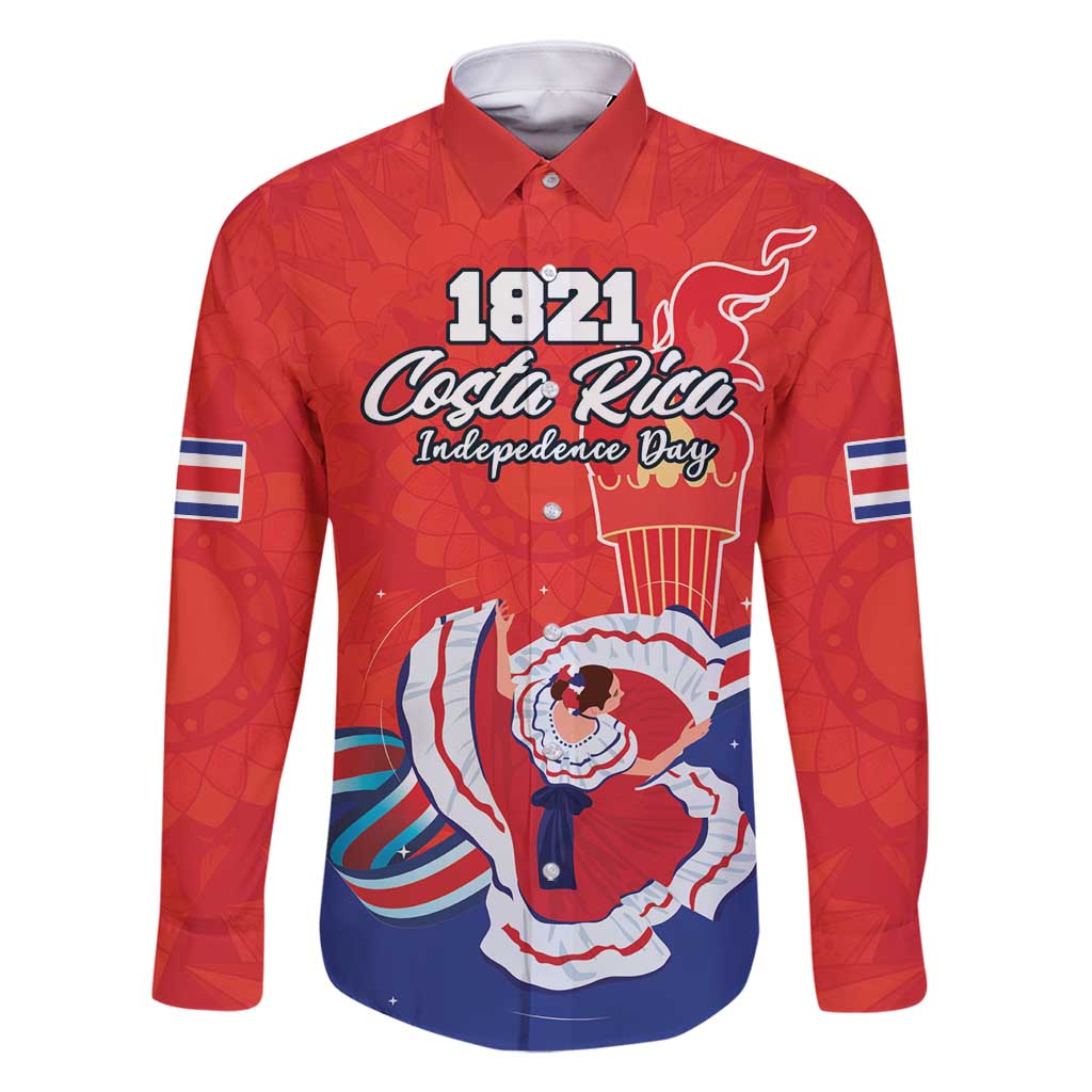 Personalized Costa Rica Independence Day Since 1821 Family Matching Mermaid Dress and Hawaiian Shirt Folk Dancer with Folk Art Pattern - Wonder Print Shop