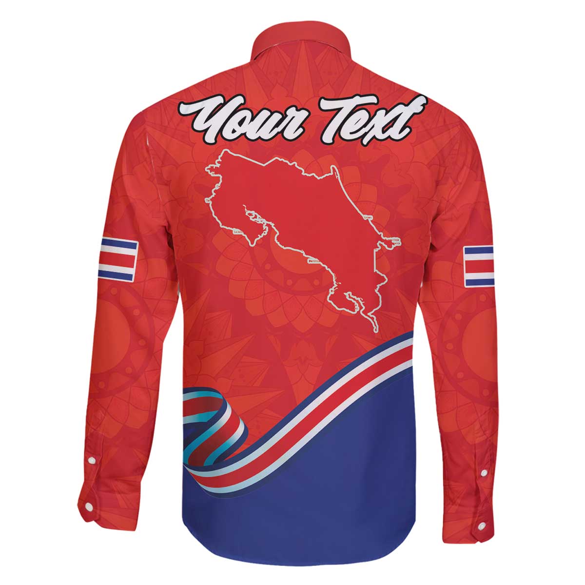 Personalized Costa Rica Independence Day Since 1821 Family Matching Off Shoulder Short Dress and Hawaiian Shirt Folk Dancer with Folk Art Pattern - Wonder Print Shop