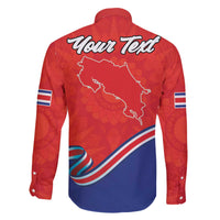 Personalized Costa Rica Independence Day Since 1821 Family Matching Off Shoulder Short Dress and Hawaiian Shirt Folk Dancer with Folk Art Pattern - Wonder Print Shop