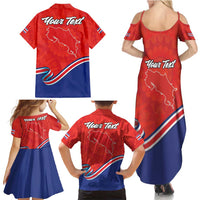 Personalized Costa Rica Independence Day Since 1821 Family Matching Summer Maxi Dress and Hawaiian Shirt Folk Dancer with Folk Art Pattern - Wonder Print Shop