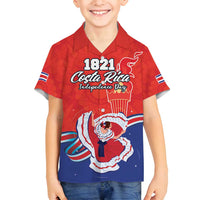 Personalized Costa Rica Independence Day Since 1821 Family Matching Summer Maxi Dress and Hawaiian Shirt Folk Dancer with Folk Art Pattern - Wonder Print Shop