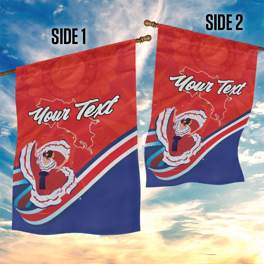 Personalized Costa Rica Independence Day Since 1821 Garden Flag Folk Dancer with Folk Art Pattern - Wonder Print Shop