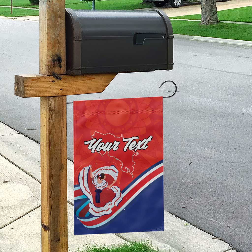 Personalized Costa Rica Independence Day Since 1821 Garden Flag Folk Dancer with Folk Art Pattern - Wonder Print Shop