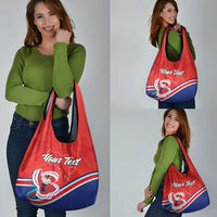 Personalized Costa Rica Independence Day Since 1821 Grocery Bag Folk Dancer with Folk Art Pattern