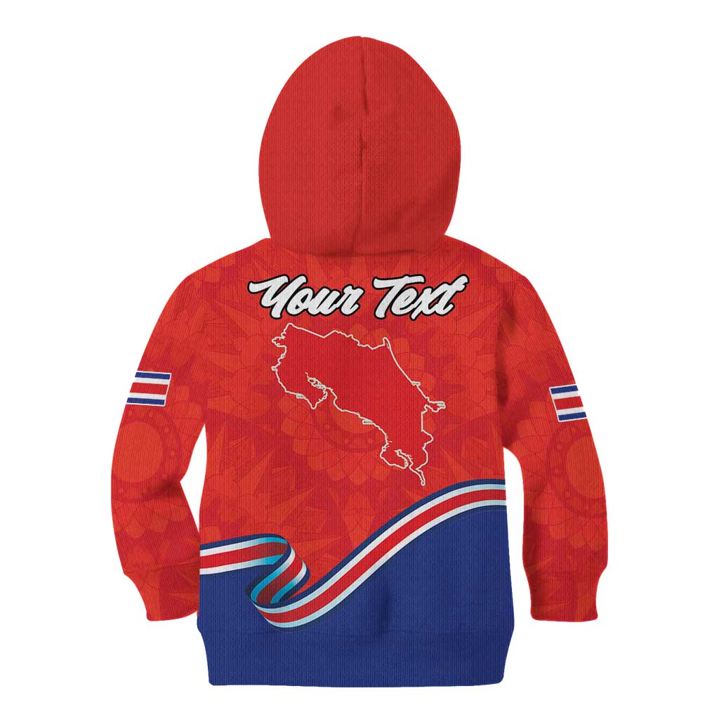 Personalized Costa Rica Independence Day Since 1821 Kid Hoodie Folk Dancer with Folk Art Pattern - Wonder Print Shop