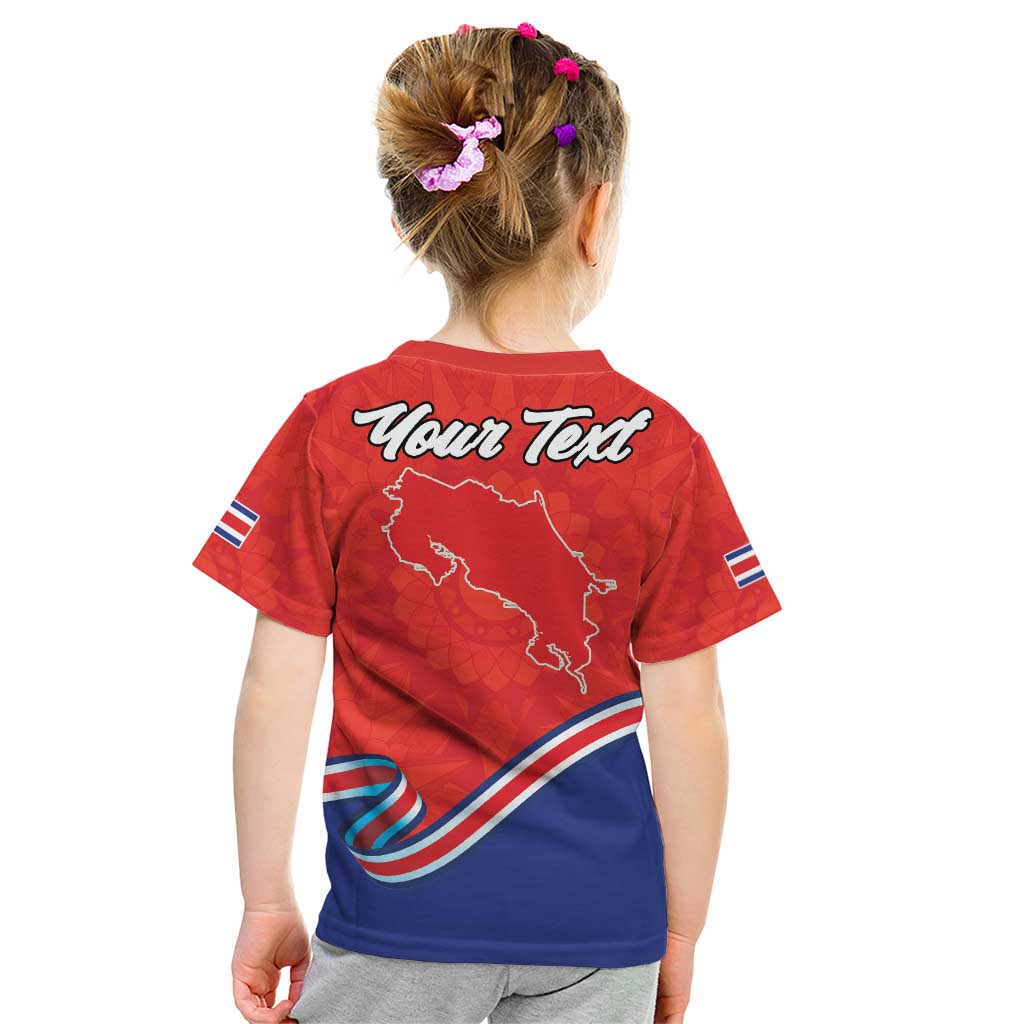 Personalized Costa Rica Independence Day Since 1821 Kid T Shirt Folk Dancer with Folk Art Pattern - Wonder Print Shop