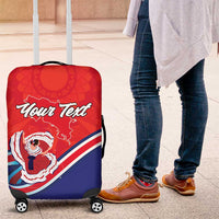 Personalized Costa Rica Independence Day Since 1821 Luggage Cover Folk Dancer with Folk Art Pattern - Wonder Print Shop