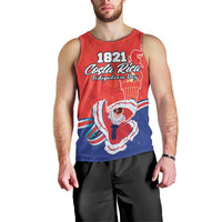 Personalized Costa Rica Independence Day Since 1821 Men Tank Top Folk Dancer with Folk Art Pattern - Wonder Print Shop