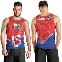 Personalized Costa Rica Independence Day Since 1821 Men Tank Top Folk Dancer with Folk Art Pattern - Wonder Print Shop