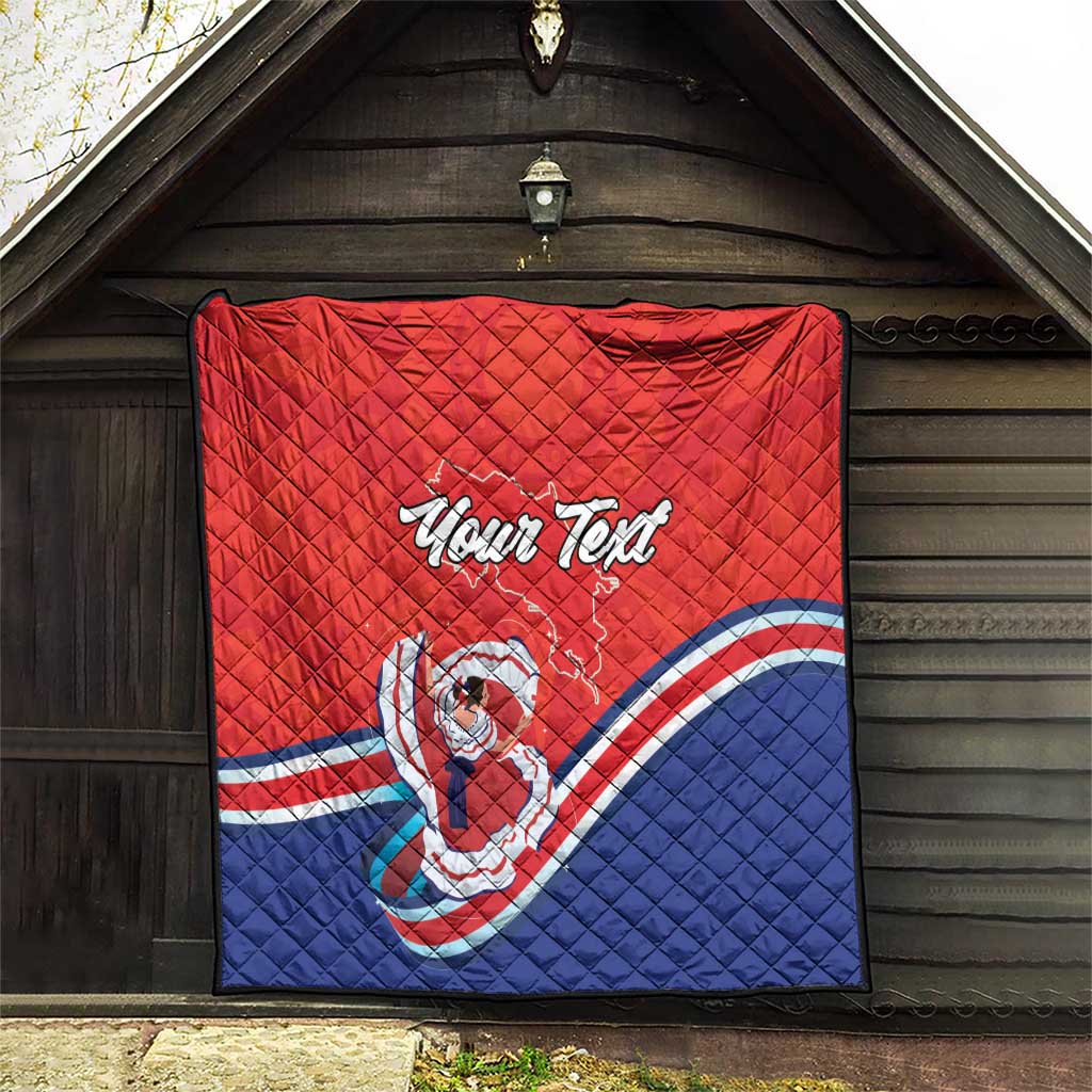 Personalized Costa Rica Independence Day Since 1821 Quilt Folk Dancer with Folk Art Pattern - Wonder Print Shop