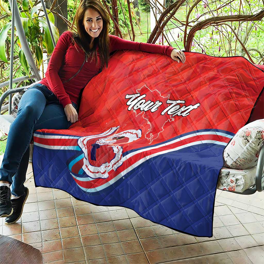 Personalized Costa Rica Independence Day Since 1821 Quilt Folk Dancer with Folk Art Pattern - Wonder Print Shop