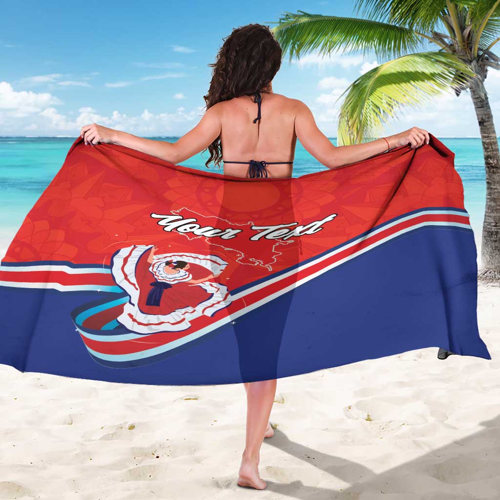 Personalized Costa Rica Independence Day Since 1821 Sarong Folk Dancer with Folk Art Pattern - Wonder Print Shop