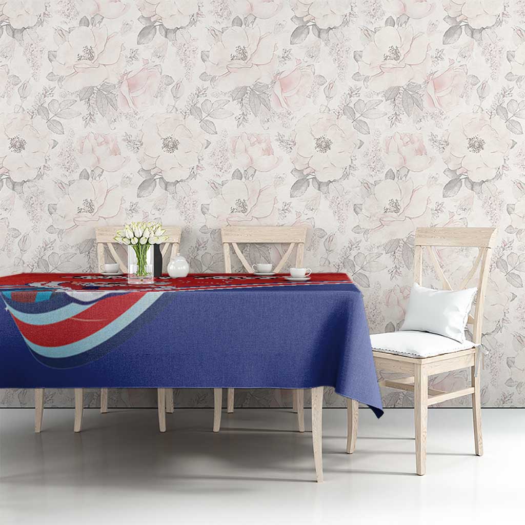 Personalized Costa Rica Independence Day Since 1821 Tablecloth Folk Dancer with Folk Art Pattern - Wonder Print Shop