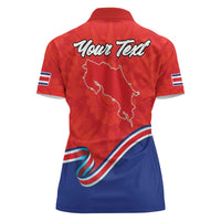 Personalized Costa Rica Independence Day Since 1821 Women Polo Shirt Folk Dancer with Folk Art Pattern - Wonder Print Shop