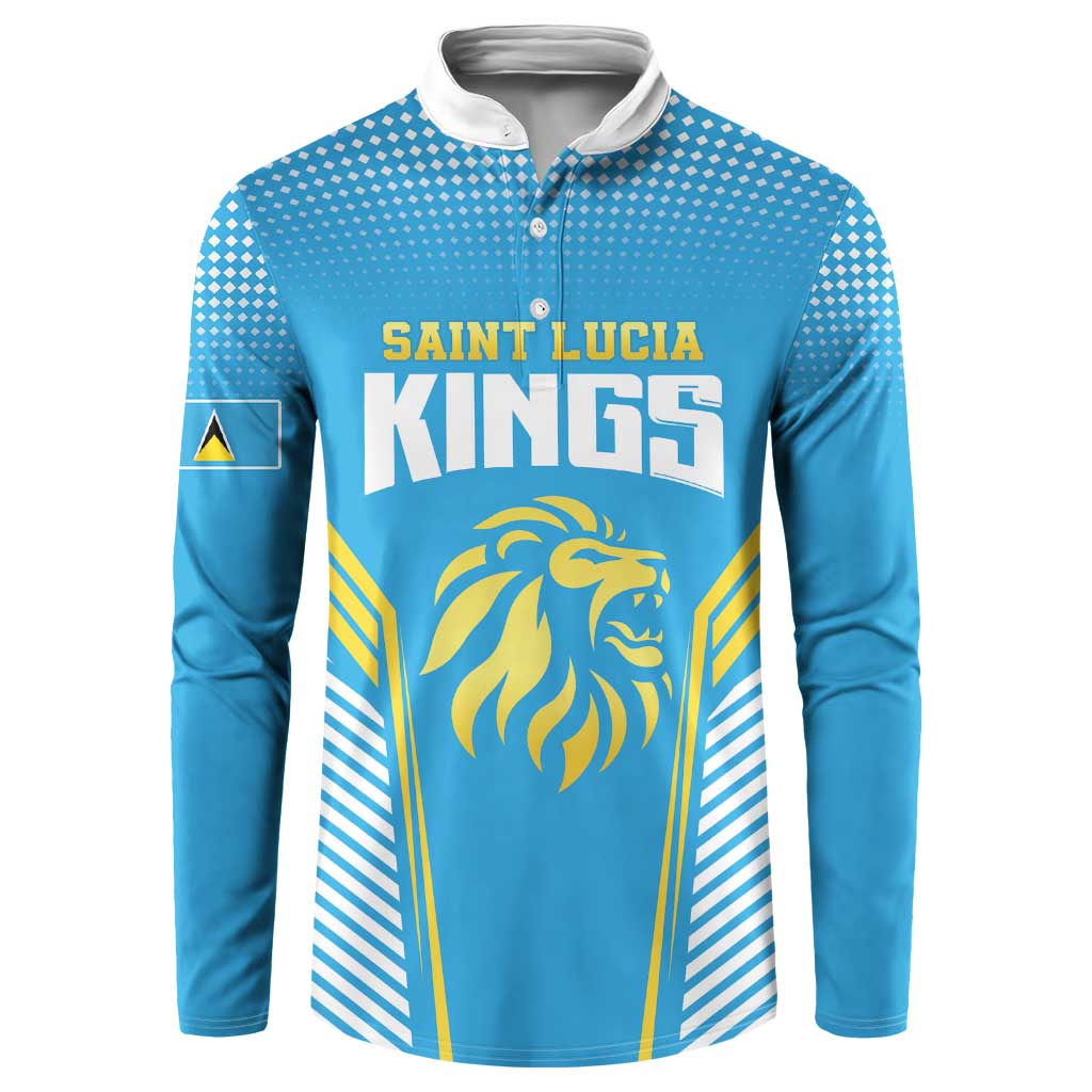 Custom Saint Lucia Kings Cricket Button Sweatshirt Beinspired Go Champion - Wonder Print Shop