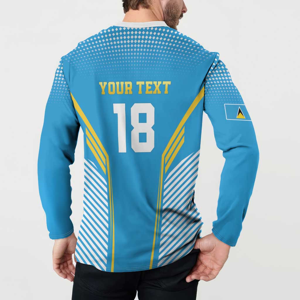 Custom Saint Lucia Kings Cricket Button Sweatshirt Beinspired Go Champion - Wonder Print Shop