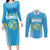 Custom Saint Lucia Kings Cricket Couples Matching Long Sleeve Bodycon Dress and Long Sleeve Button Shirt Beinspired Go Champion - Wonder Print Shop