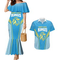 Custom Saint Lucia Kings Cricket Couples Matching Mermaid Dress and Hawaiian Shirt Beinspired Go Champion - Wonder Print Shop