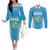 Custom Saint Lucia Kings Cricket Couples Matching Off The Shoulder Long Sleeve Dress and Long Sleeve Button Shirt Beinspired Go Champion - Wonder Print Shop