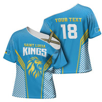Custom Saint Lucia Kings Cricket Cross Shoulder Shirt Beinspired Go Champion - Wonder Print Shop
