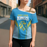 Custom Saint Lucia Kings Cricket Cross Shoulder Shirt Beinspired Go Champion - Wonder Print Shop