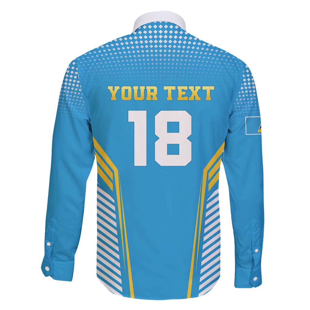 Custom Saint Lucia Kings Cricket Family Matching Long Sleeve Bodycon Dress and Hawaiian Shirt Beinspired Go Champion - Wonder Print Shop