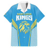 Custom Saint Lucia Kings Cricket Family Matching Off The Shoulder Long Sleeve Dress and Hawaiian Shirt Beinspired Go Champion - Wonder Print Shop