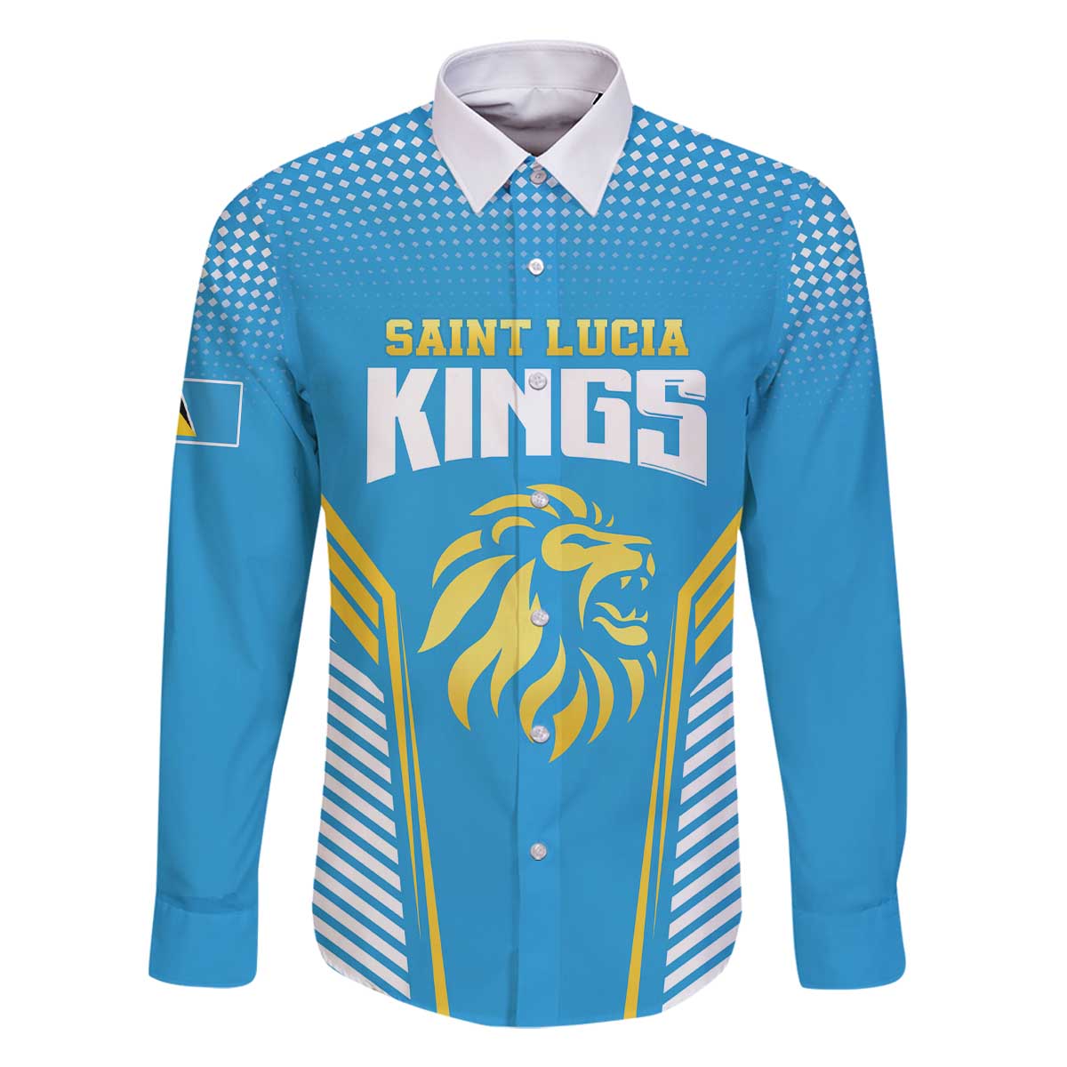 Custom Saint Lucia Kings Cricket Family Matching Off The Shoulder Long Sleeve Dress and Hawaiian Shirt Beinspired Go Champion - Wonder Print Shop