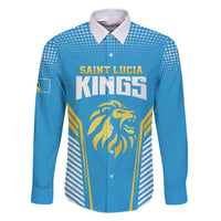 Custom Saint Lucia Kings Cricket Family Matching Short Sleeve Bodycon Dress and Hawaiian Shirt Beinspired Go Champion - Wonder Print Shop