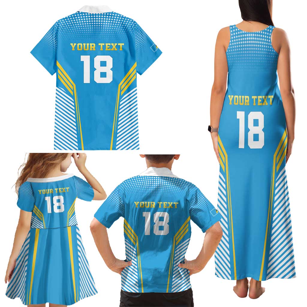 Custom Saint Lucia Kings Cricket Family Matching Tank Maxi Dress and Hawaiian Shirt Beinspired Go Champion - Wonder Print Shop