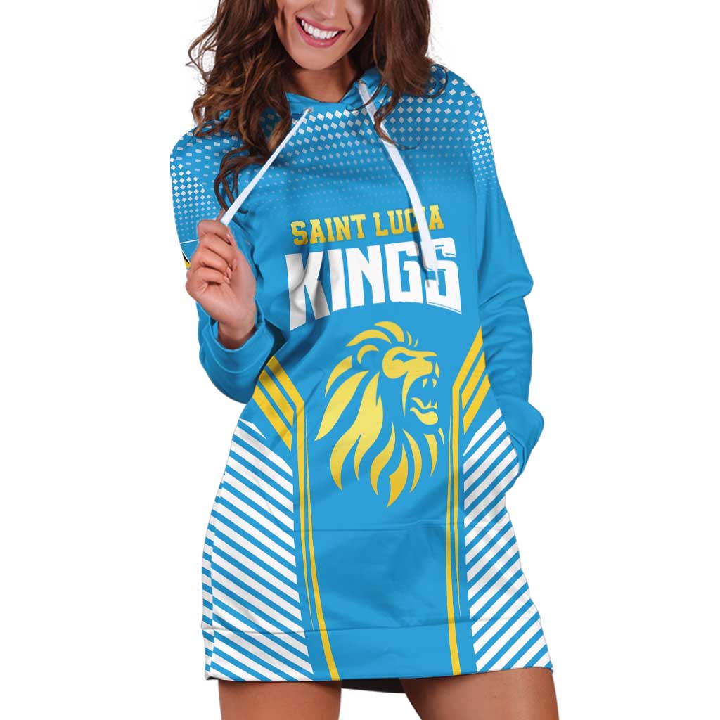 Custom Saint Lucia Kings Cricket Hoodie Dress Beinspired Go Champion - Wonder Print Shop