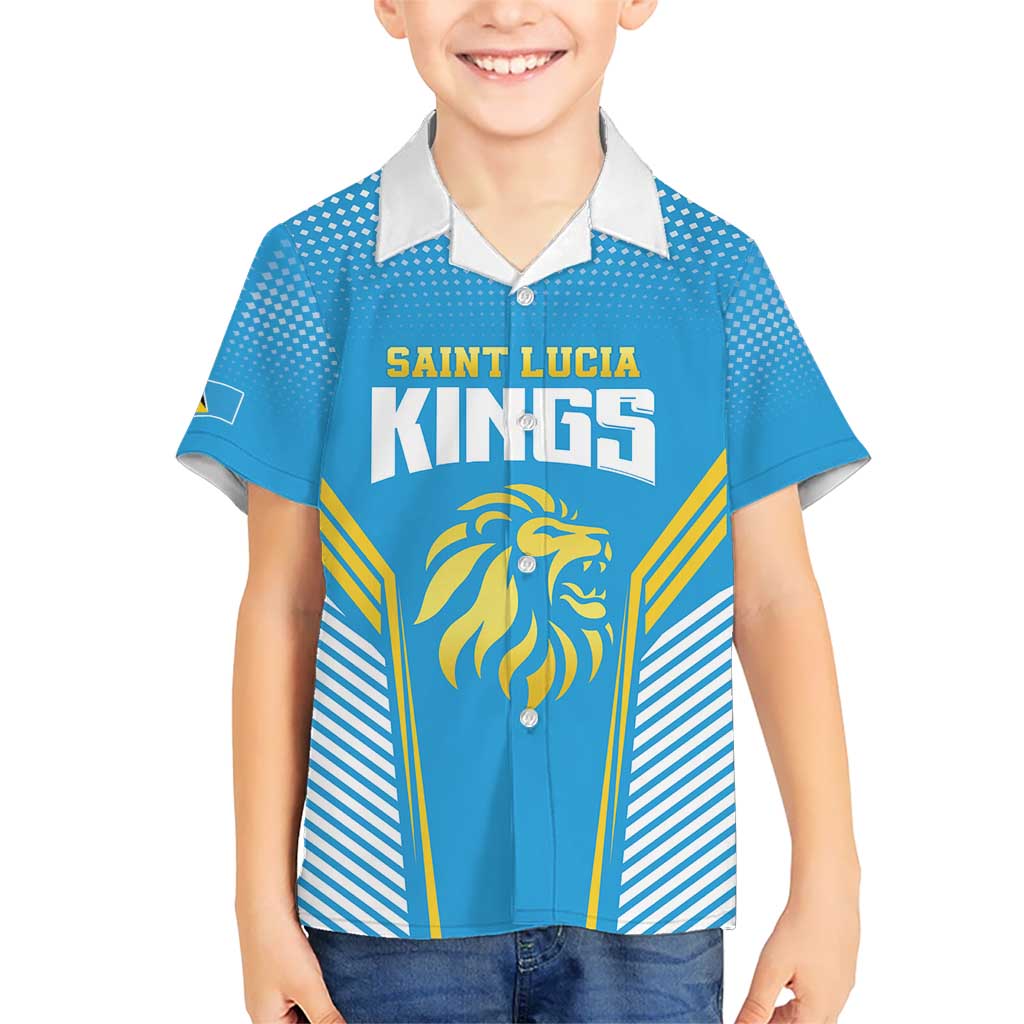 Custom Saint Lucia Kings Cricket Kid Hawaiian Shirt Beinspired Go Champion - Wonder Print Shop