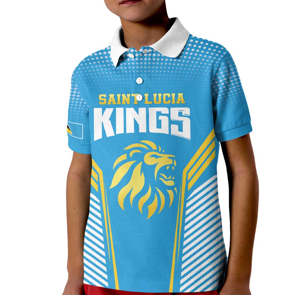 Custom Saint Lucia Kings Cricket Kid Polo Shirt Beinspired Go Champion - Wonder Print Shop