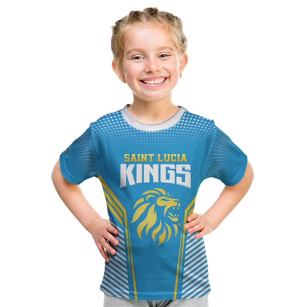 Custom Saint Lucia Kings Cricket Kid T Shirt Beinspired Go Champion - Wonder Print Shop