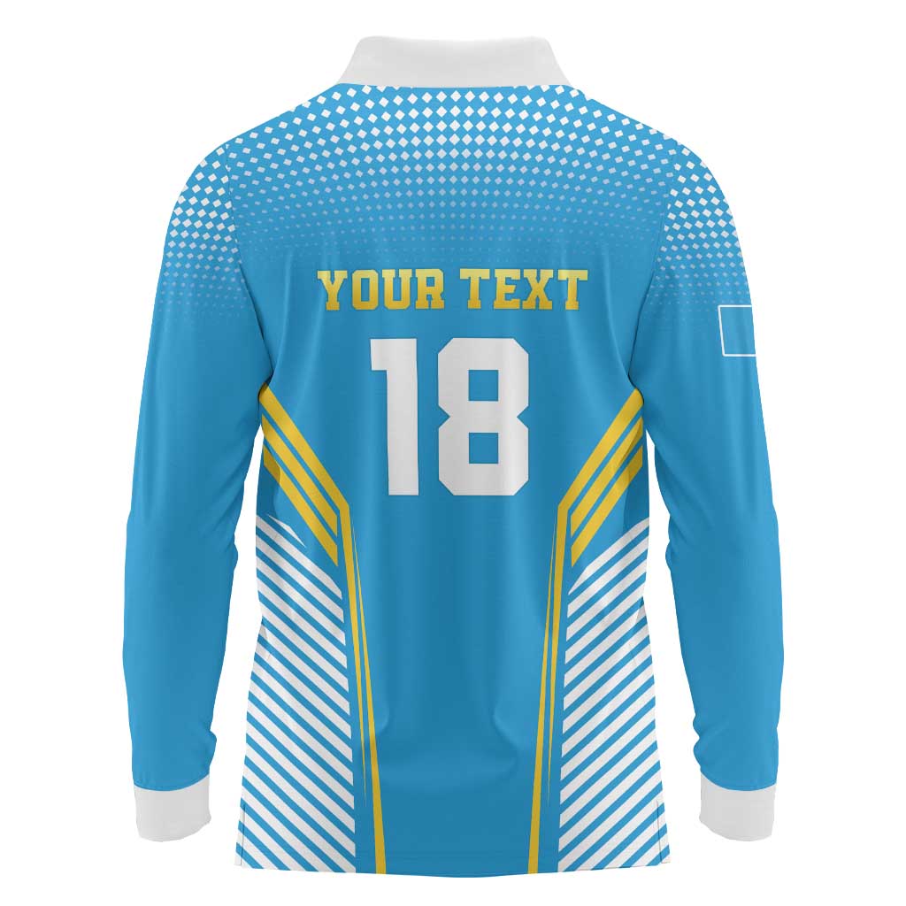 Custom Saint Lucia Kings Cricket Long Sleeve Polo Shirt Beinspired Go Champion - Wonder Print Shop