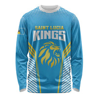 Custom Saint Lucia Kings Cricket Long Sleeve Shirt Beinspired Go Champion - Wonder Print Shop