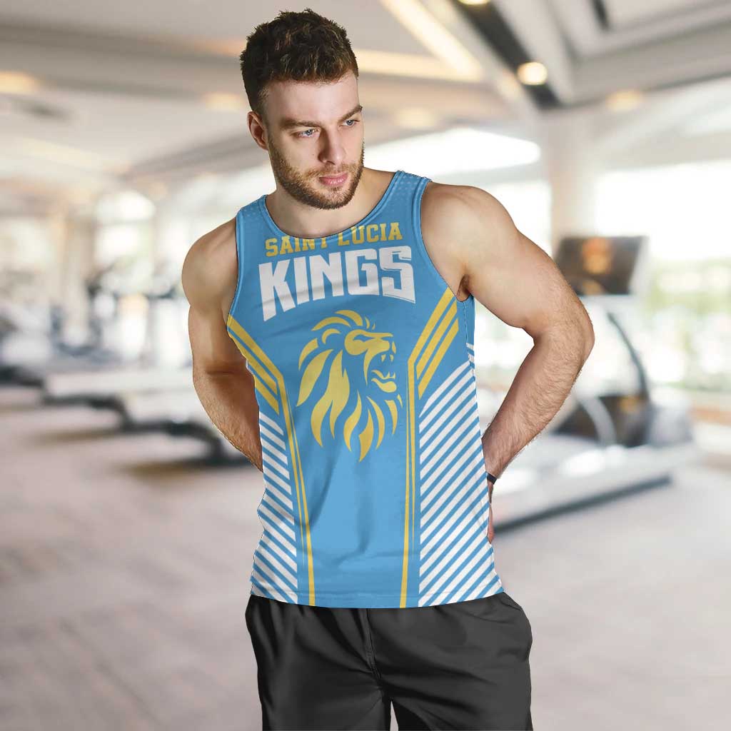 Custom Saint Lucia Kings Cricket Men Tank Top Beinspired Go Champion - Wonder Print Shop
