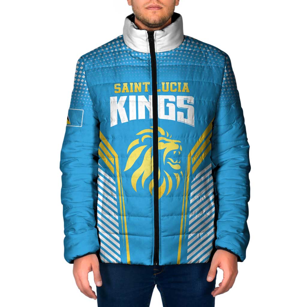 Custom Saint Lucia Kings Cricket Padded Jacket Beinspired Go Champion - Wonder Print Shop