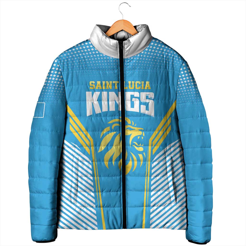 Custom Saint Lucia Kings Cricket Padded Jacket Beinspired Go Champion - Wonder Print Shop