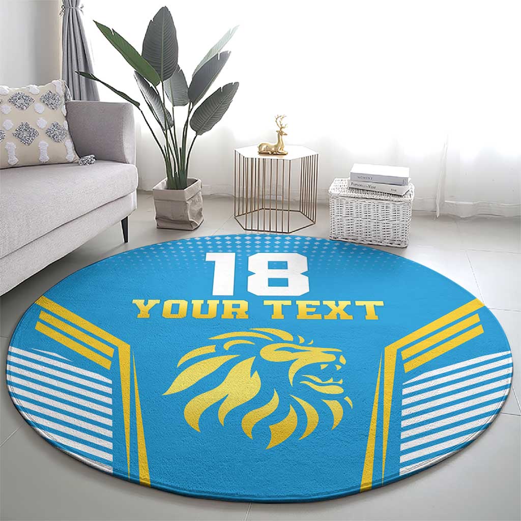 Custom Saint Lucia Kings Cricket Round Carpet Beinspired Go Champion - Wonder Print Shop