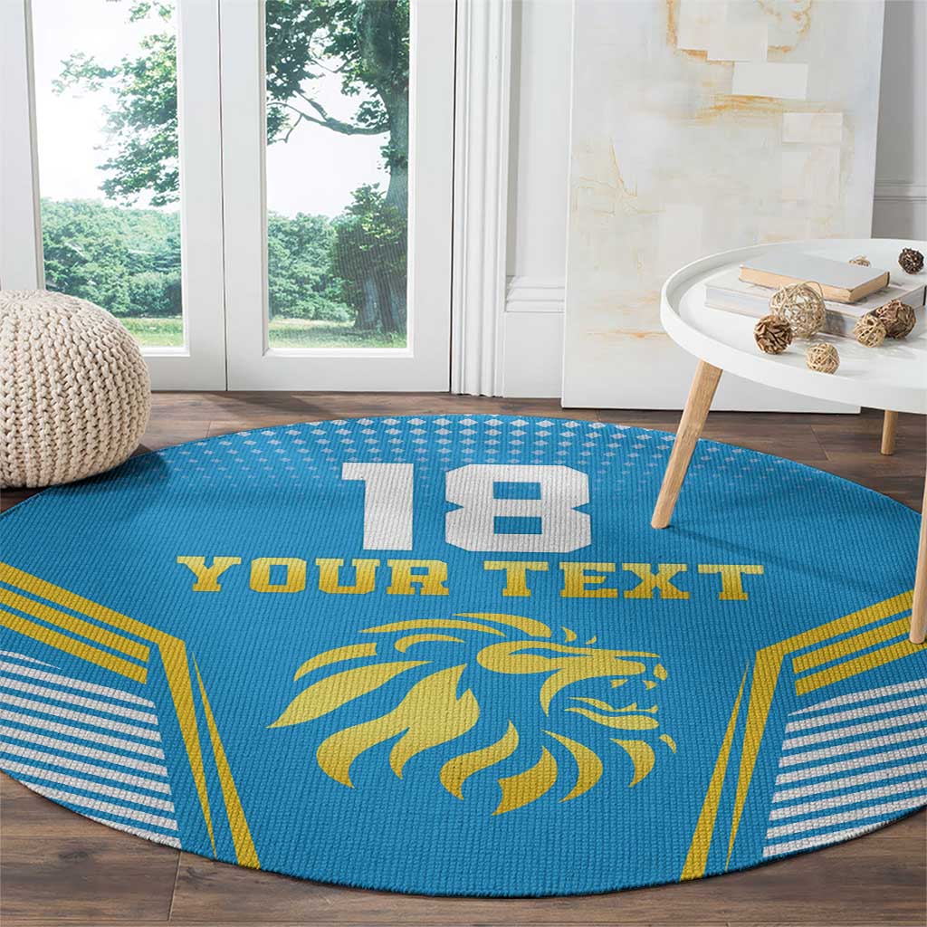 Custom Saint Lucia Kings Cricket Round Carpet Beinspired Go Champion - Wonder Print Shop