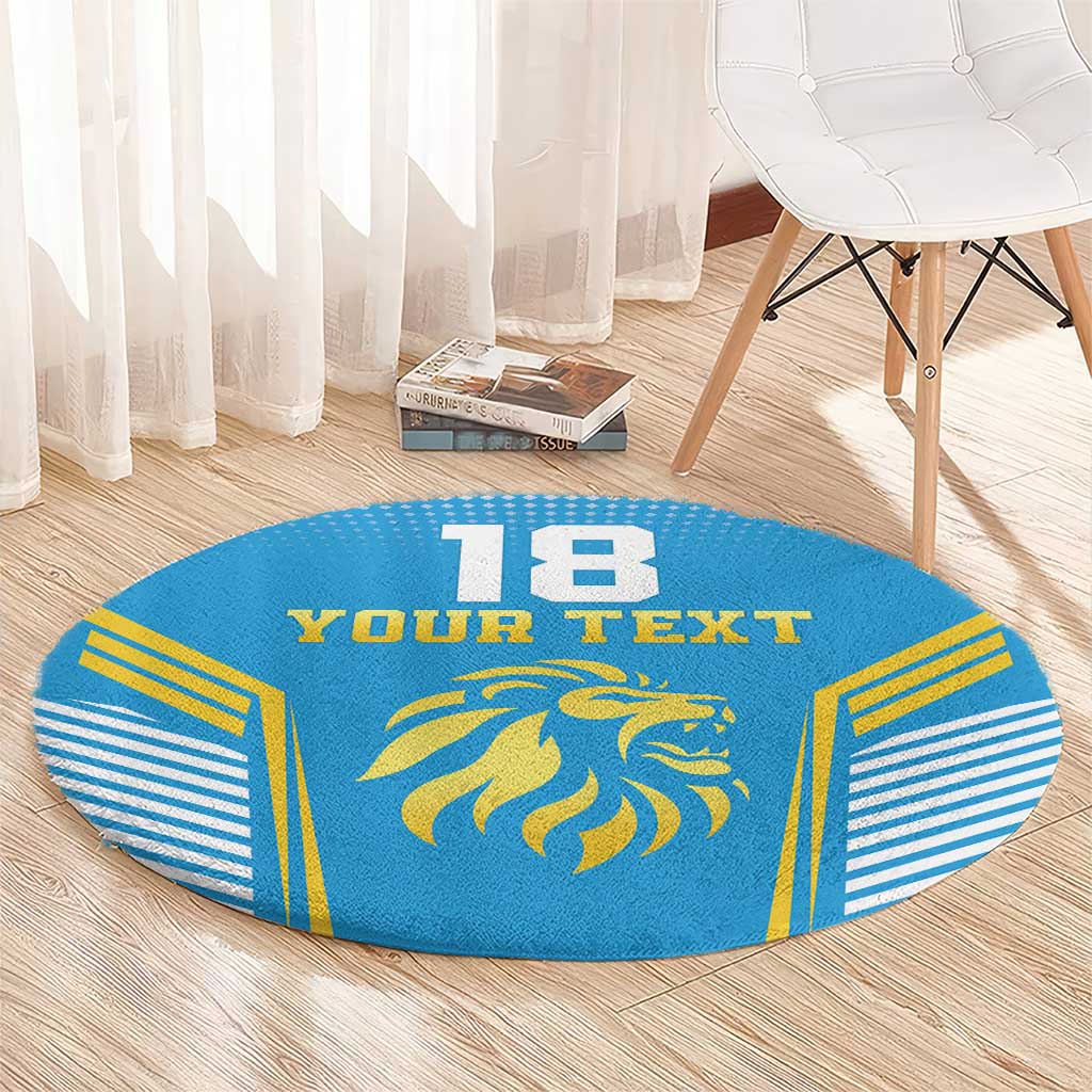 Custom Saint Lucia Kings Cricket Round Carpet Beinspired Go Champion - Wonder Print Shop